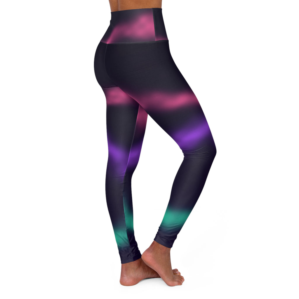 Pink Aurora High-Waisted Yoga Leggings