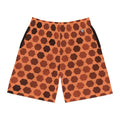 Men's Terracotta Hex Grid Performance Jogger Athletic Shorts with Pockets