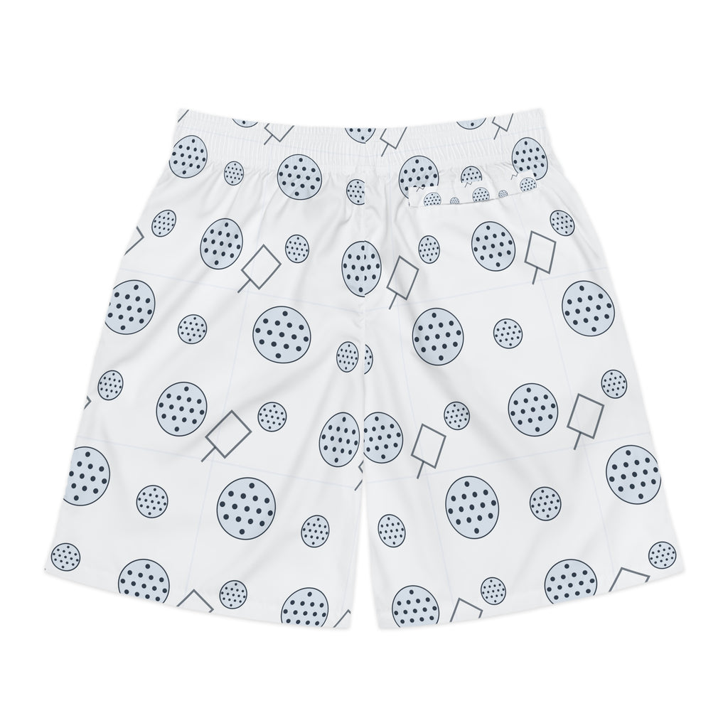 Pickleball Arctic White Dink Dot Men's Athletic Shorts with Pockets