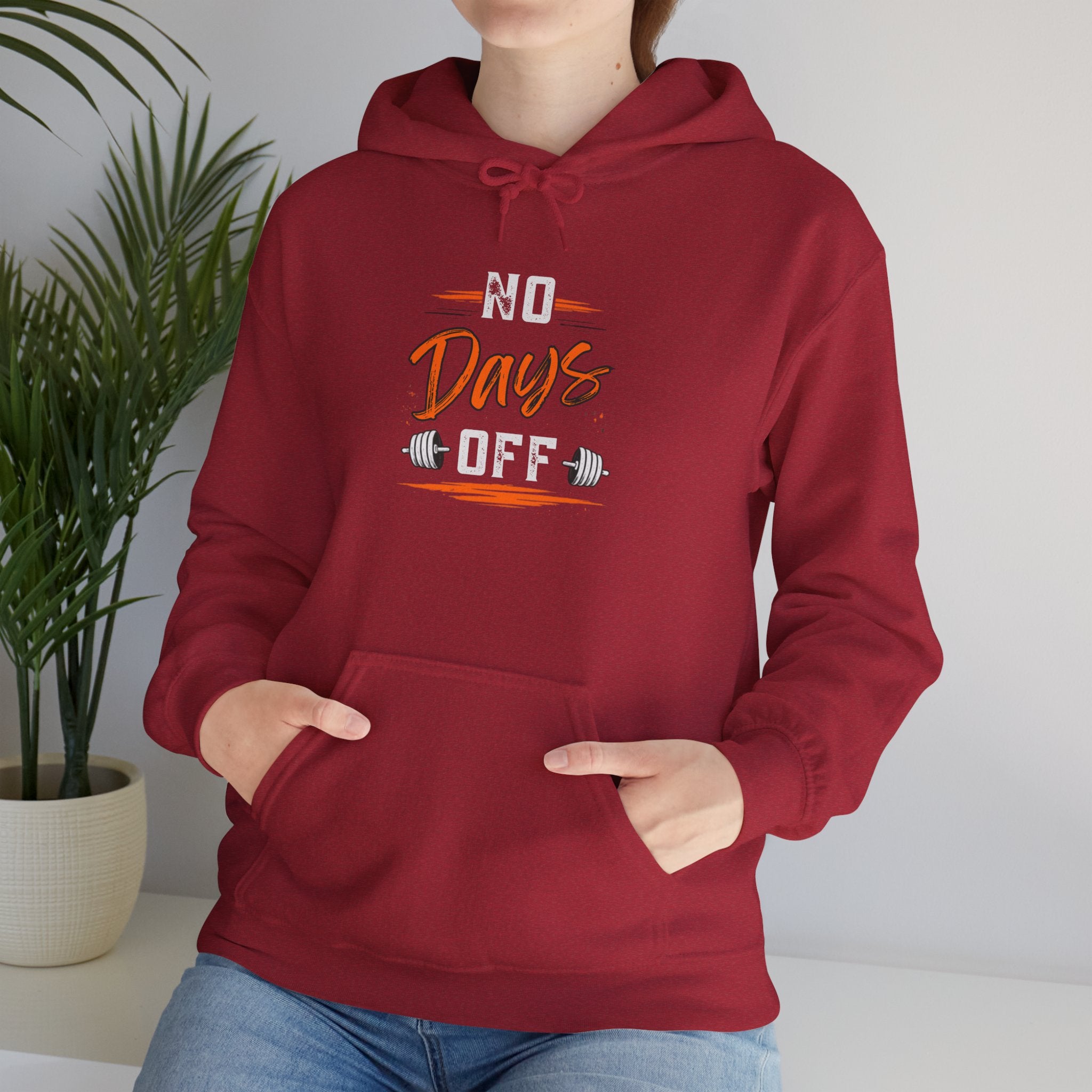 No Days Off | Heavy Hooded Sweatshirt