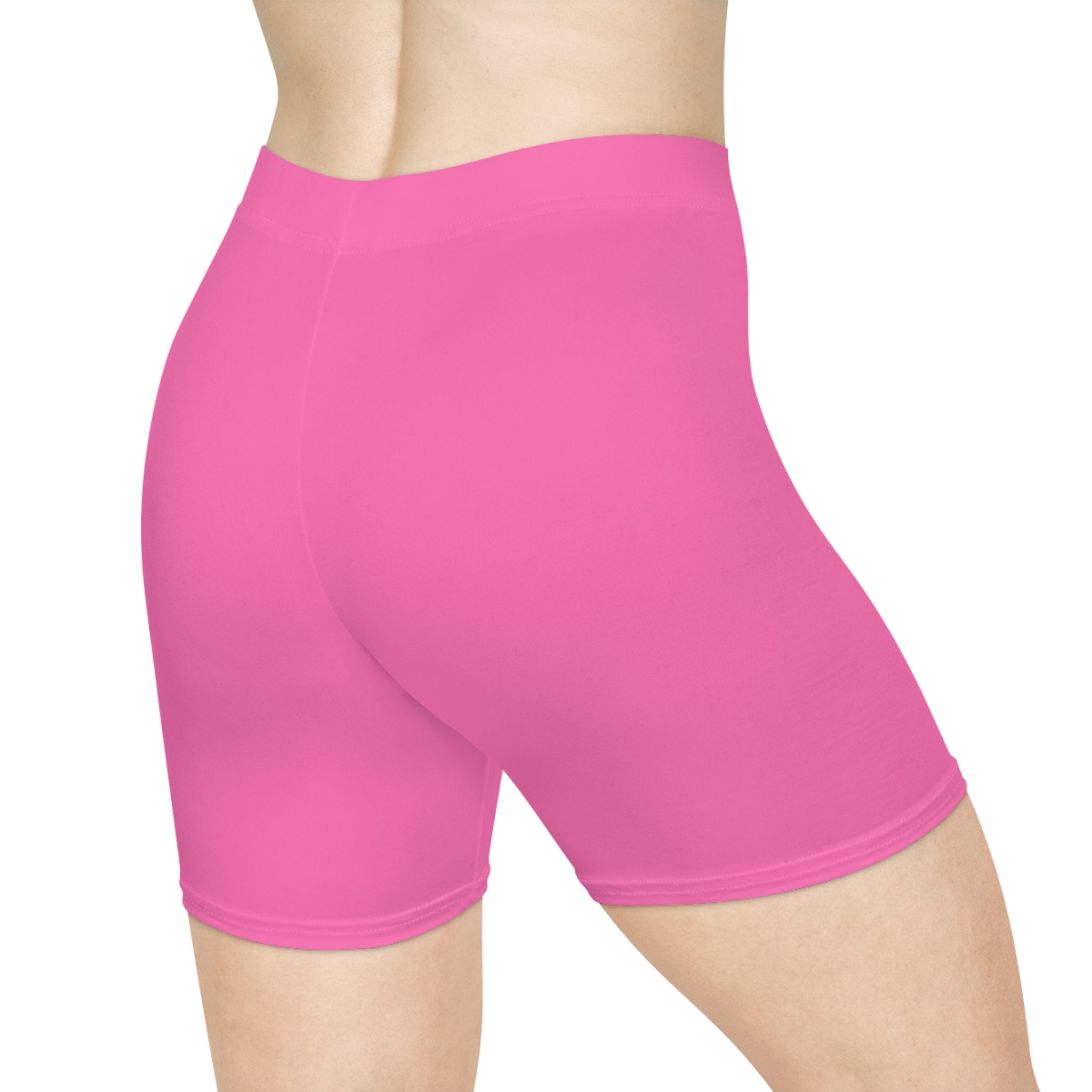 Pink Women's Biker Shorts — High-Waist Activewear Cycling & Workout Shorts