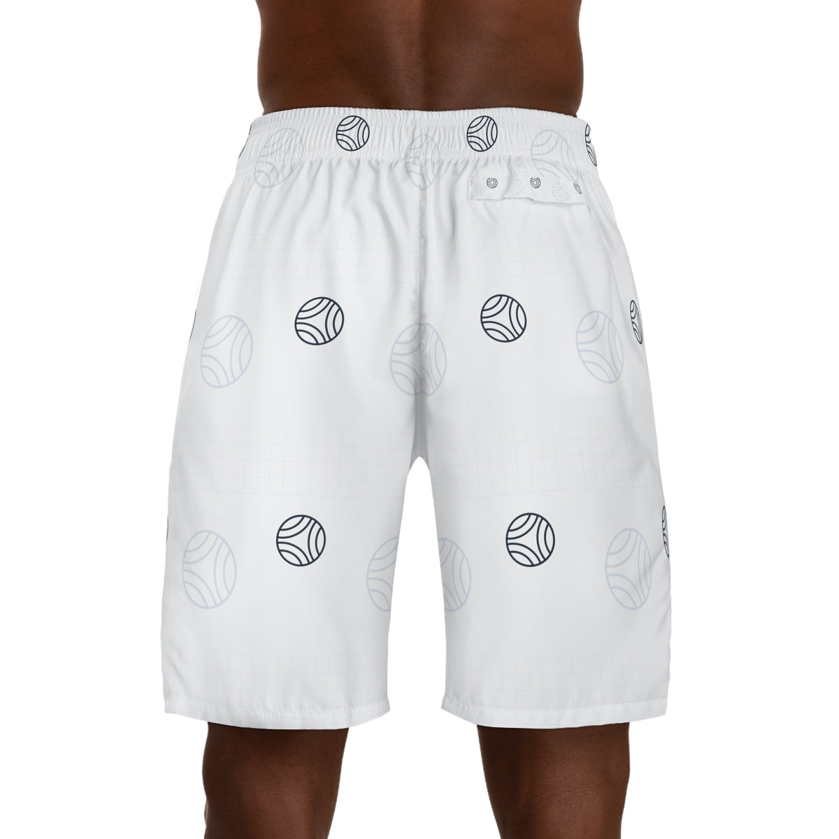 Volleyball Arctic White Spike Panel Men's Athletic Shorts with Pockets
