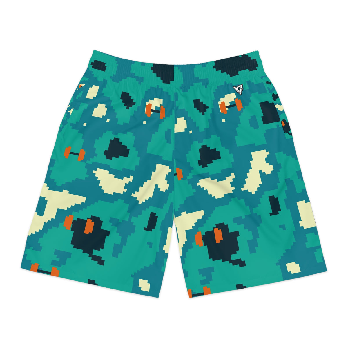 Training & Gym Peacock Pixel Camo Men's Athletic Shorts with Pockets