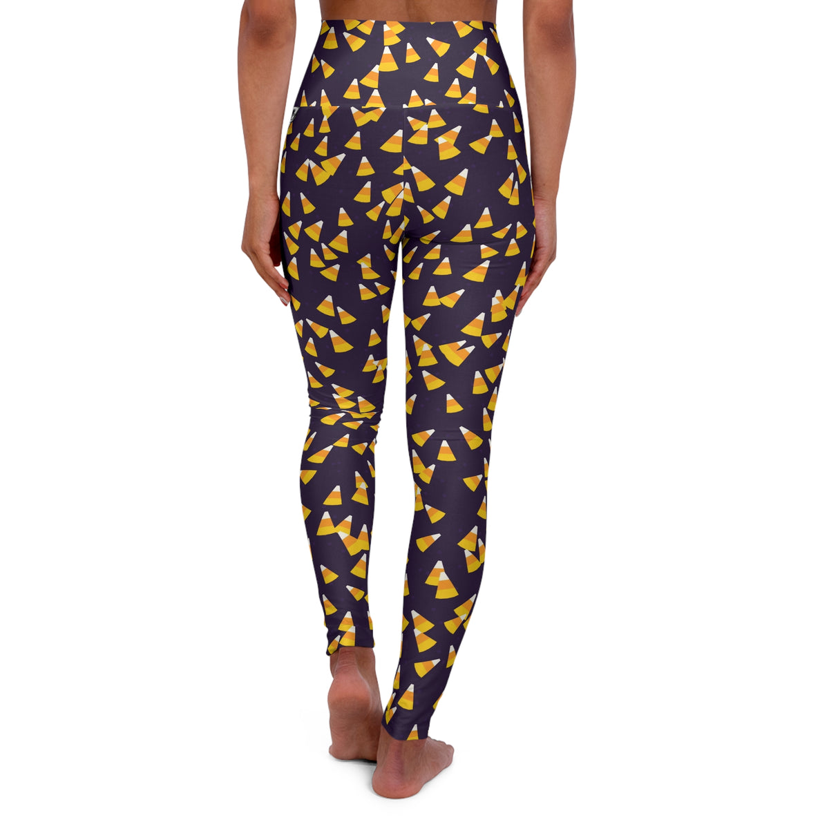 Halloween Hocus Pocus Candy Corn Toss High-Waisted Yoga Leggings (AOP)