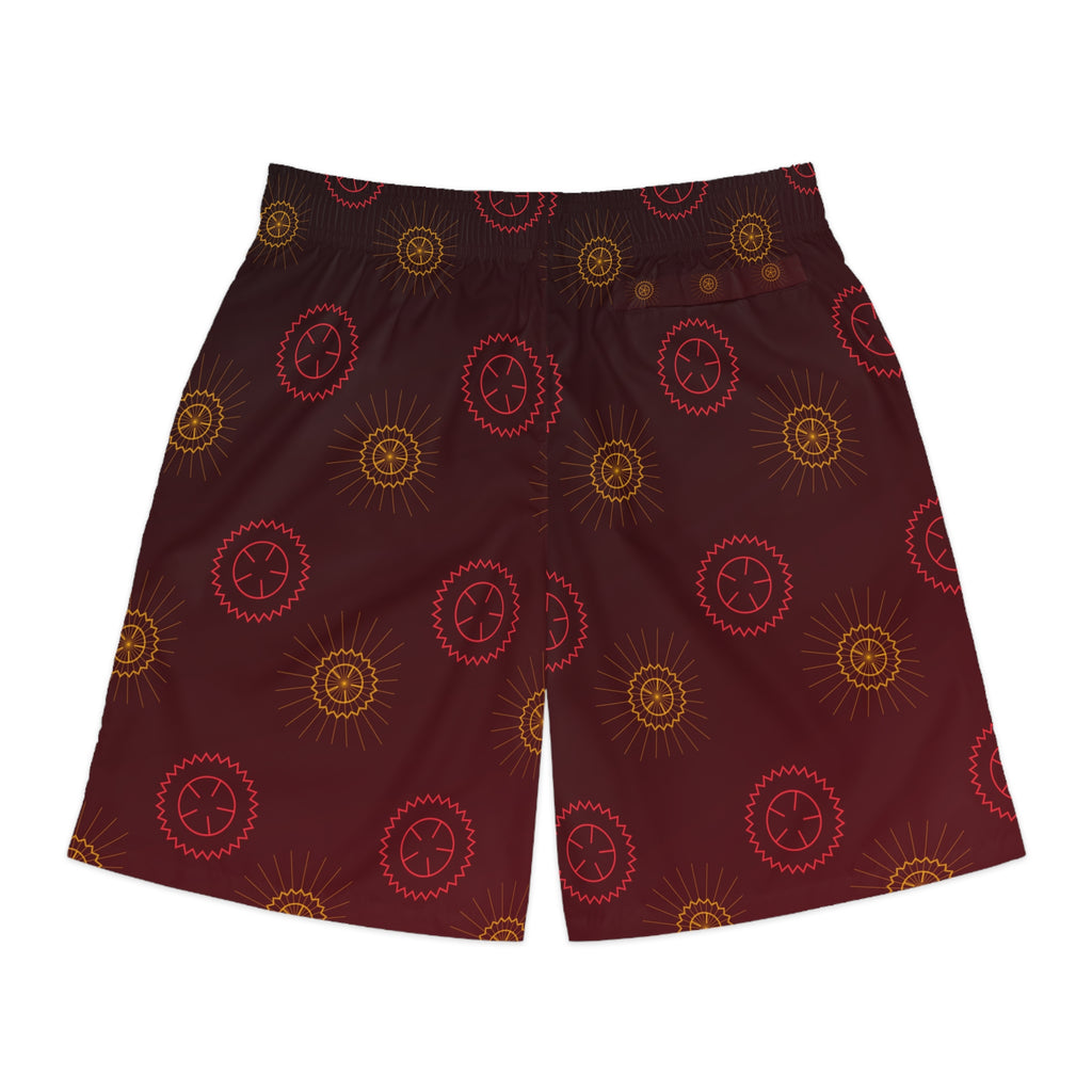 Cycling Crimson Blaze Chainring Men's Athletic Shorts with Pockets