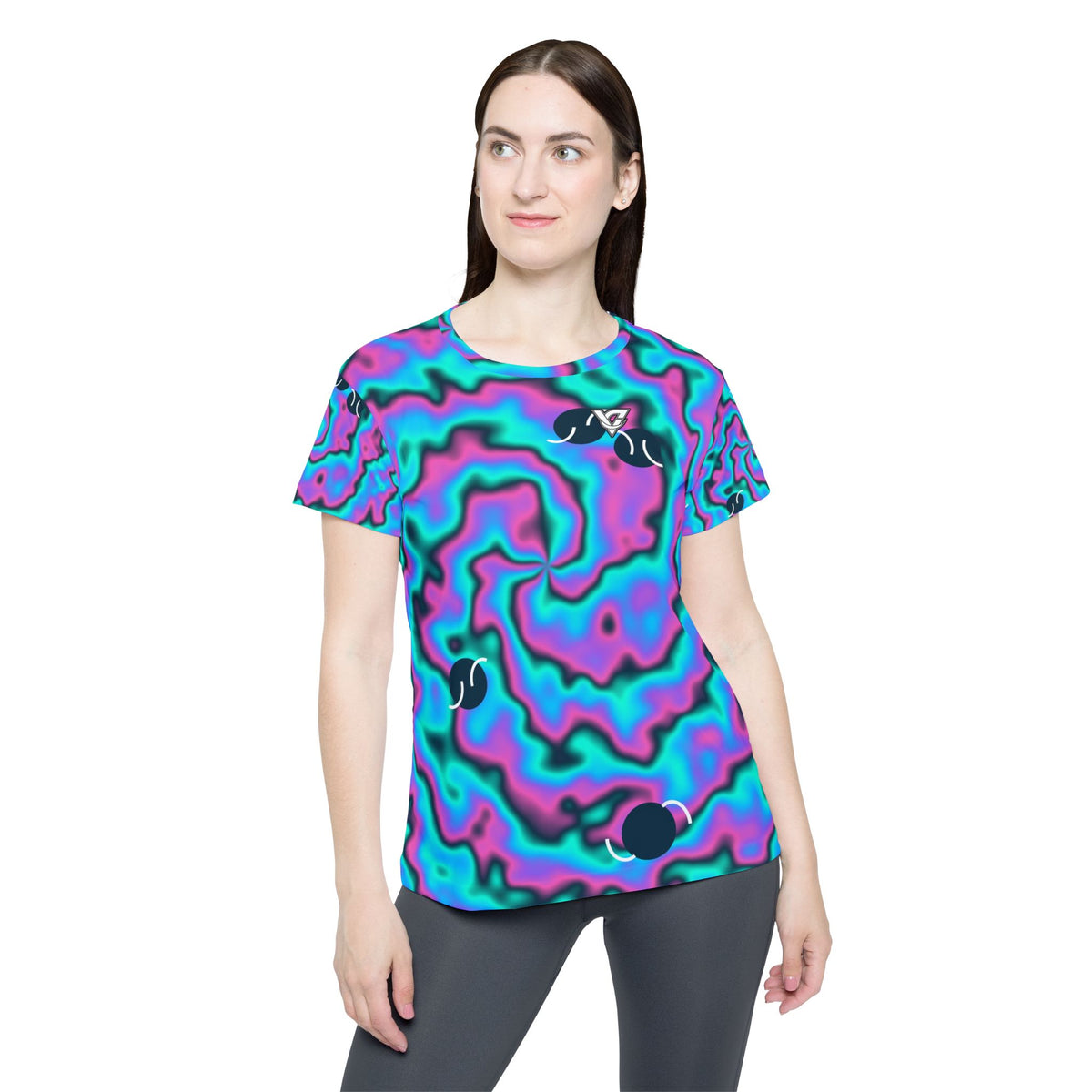 Tennis Neon Lagoon Tie-Dye Spin Women's Sports Jersey