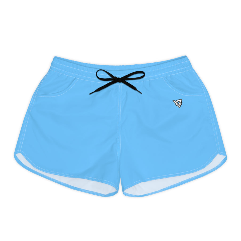 Vantacore Solid Sky Blue Women's Athletic Shorts with Pockets