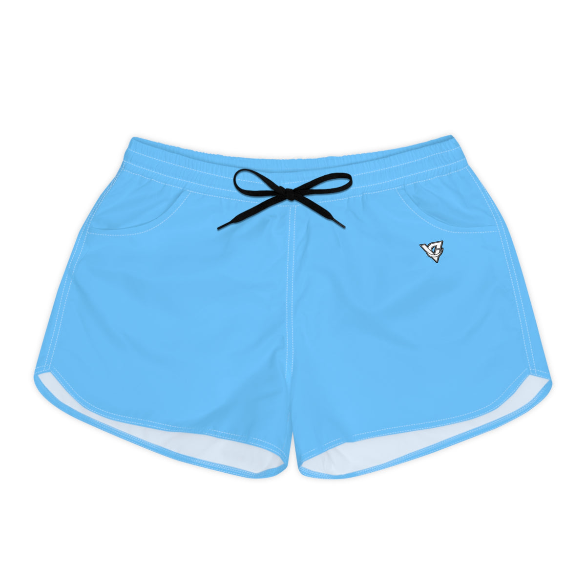 Vantacore Solid Sky Blue Women's Athletic Shorts with Pockets