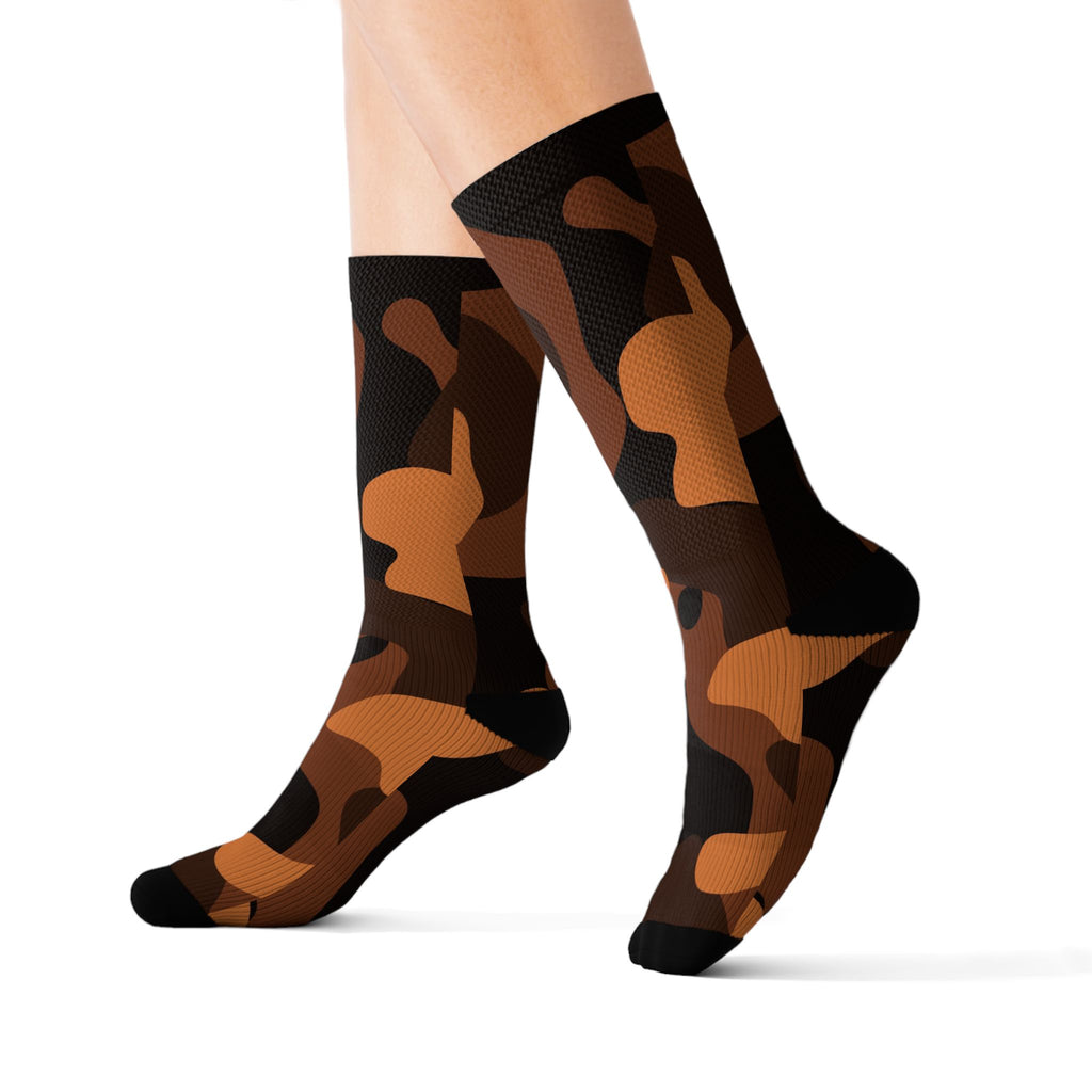 Copper Camo Athletic Crew Socks