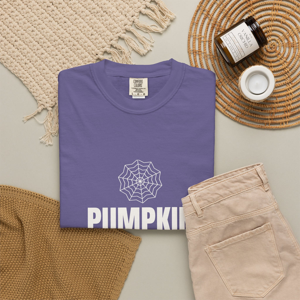 Pumpkin Queen | Women's Halloween Garment-Dyed Graphic Tee