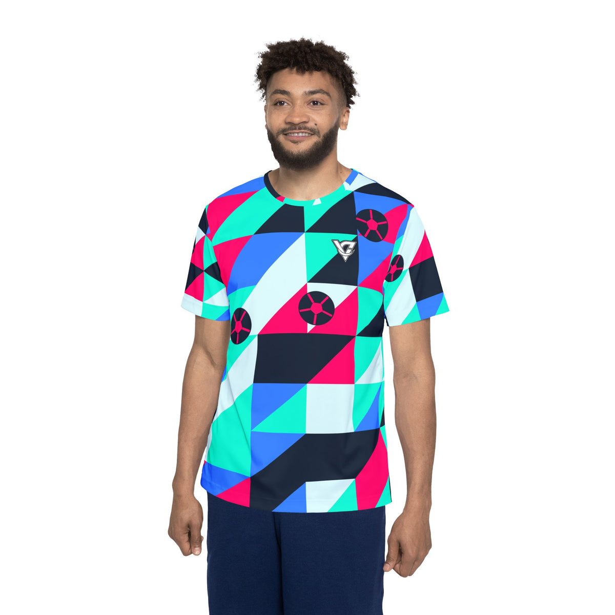 Soccer Arctic Neon Prism Block Men's Sports Jersey