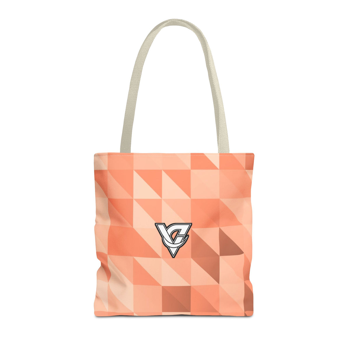 Peach Low-Poly Tote Bag — All-Over Print Gym & Everyday Tote