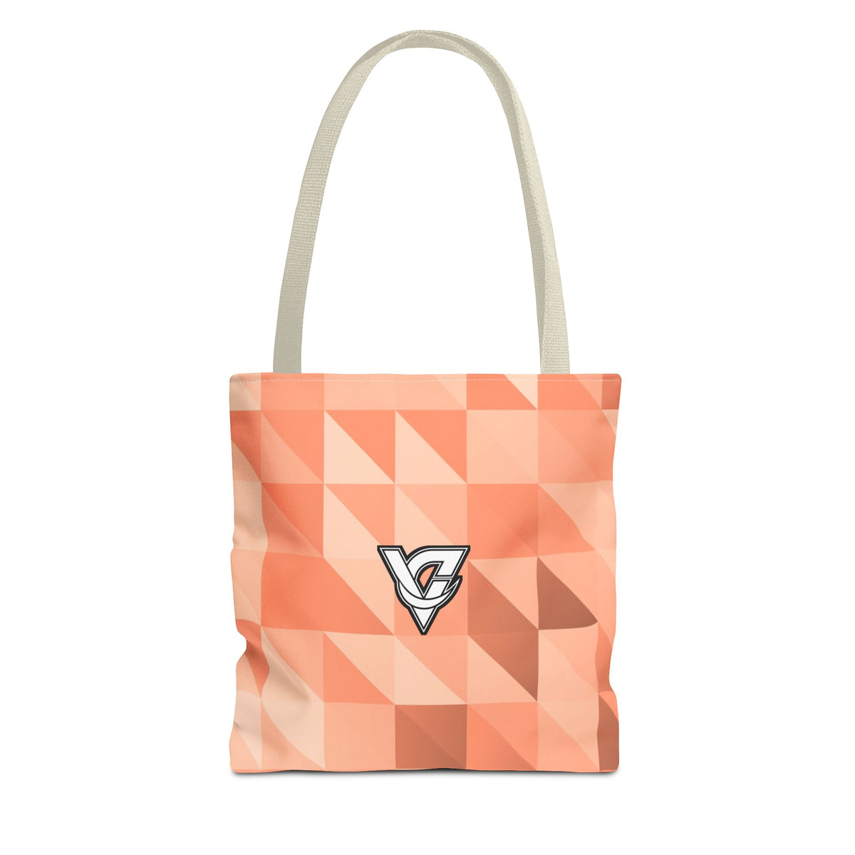 Peach Low-Poly Tote Bag — All-Over Print Gym & Everyday Tote