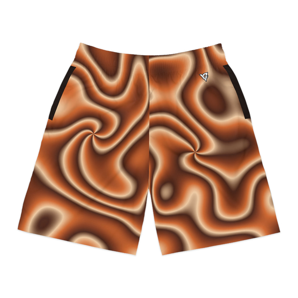 Men's Cinnamon Tie-Dye Performance Jogger Athletic Shorts with Pockets