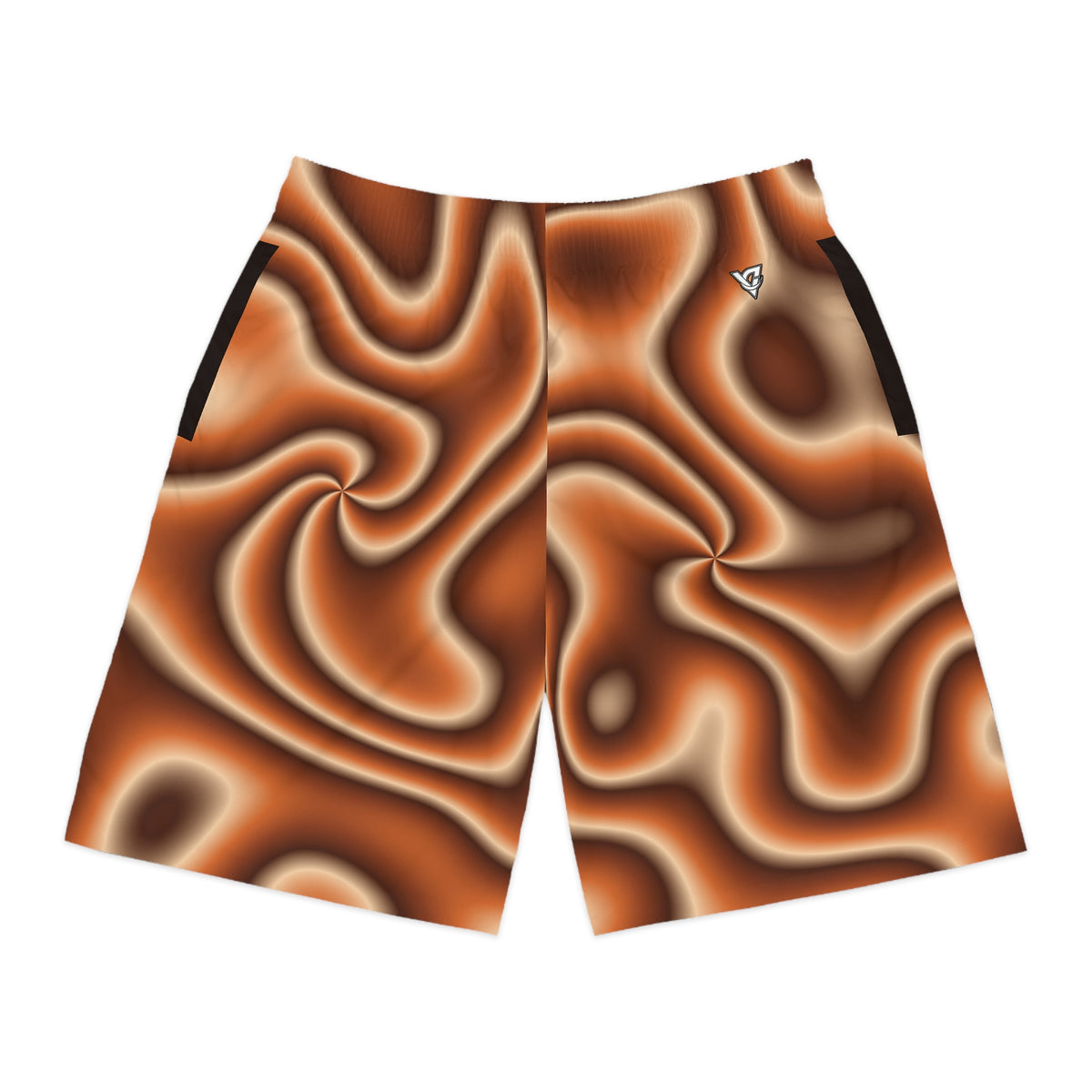 Men's Cinnamon Tie-Dye Performance Jogger Athletic Shorts with Pockets