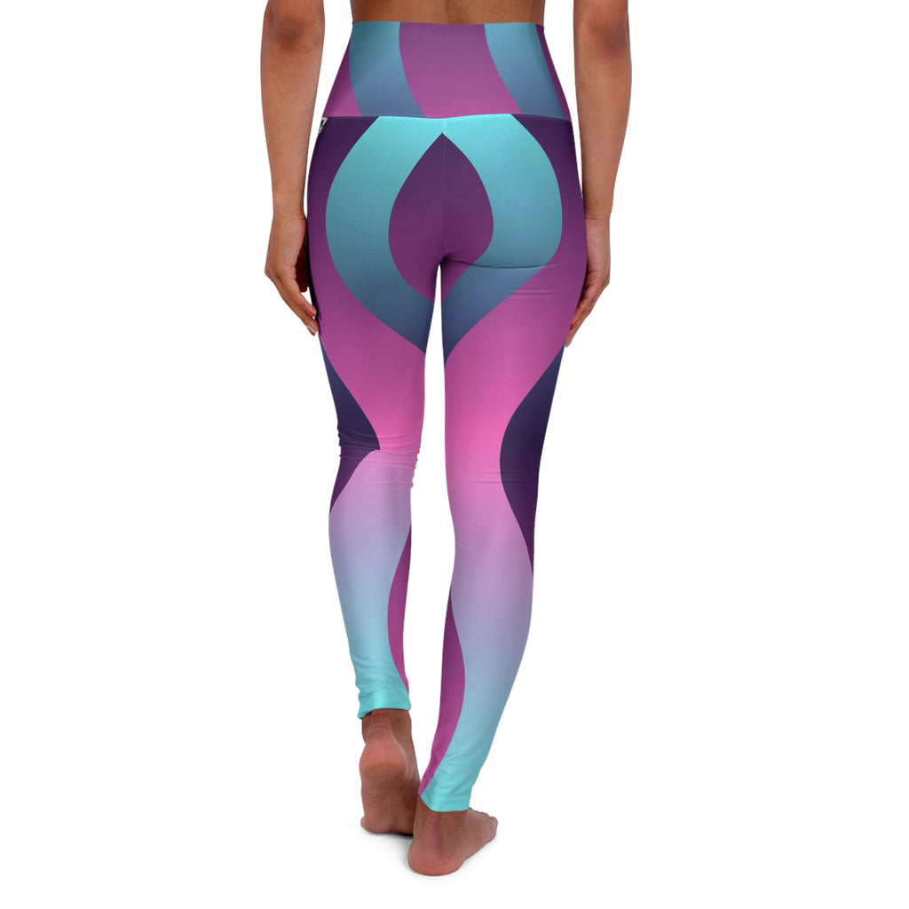 Vaporwave Wave High-Waisted Yoga Leggings