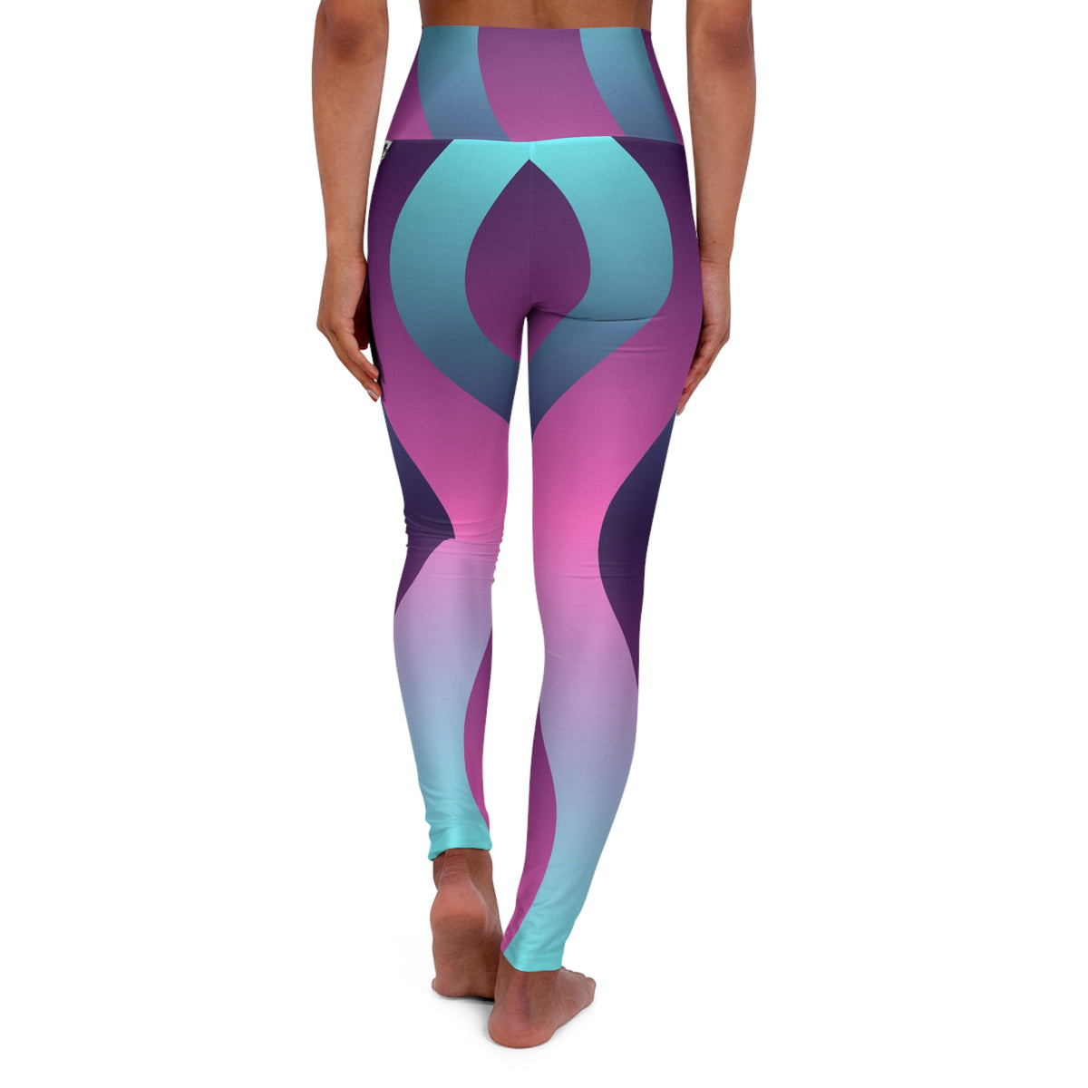 Vaporwave Wave High-Waisted Yoga Leggings