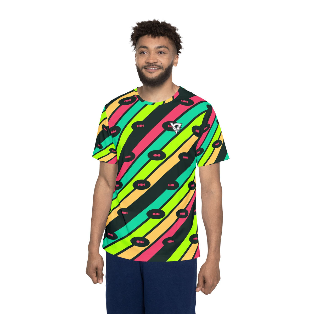 Football Emerald Zest Stripe Surge Men's Sports Jersey