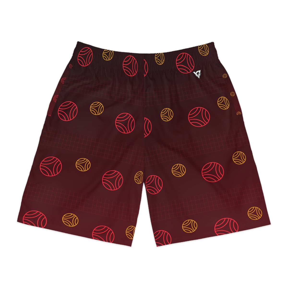 Volleyball Crimson Blaze Spike Panel Men's Athletic Shorts with Pockets