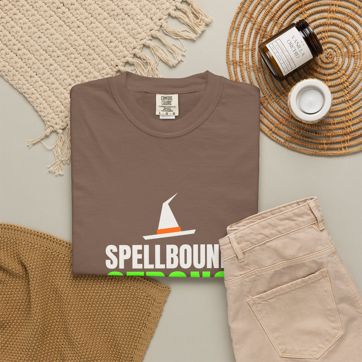 Spellbound Strong | Women's Halloween Garment-Dyed Graphic Tee