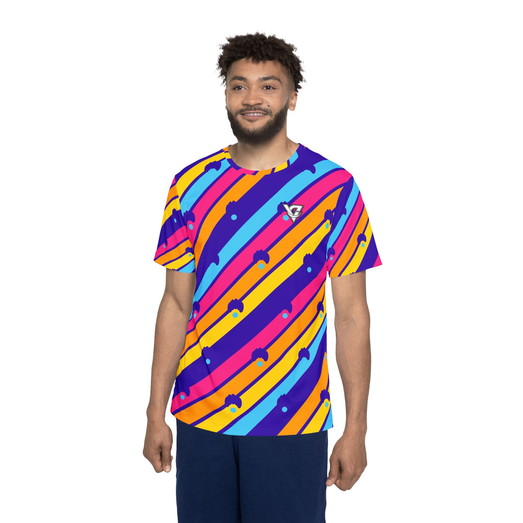 Yoga Sunrise Punch Stripe Surge Men's Sports Jersey