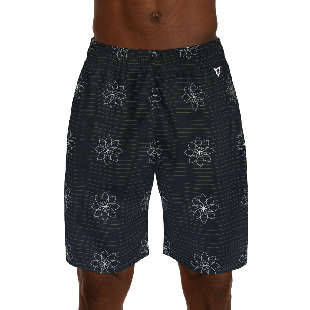 Yoga Volt Night Flow Lotus Men's Athletic Shorts with Pockets