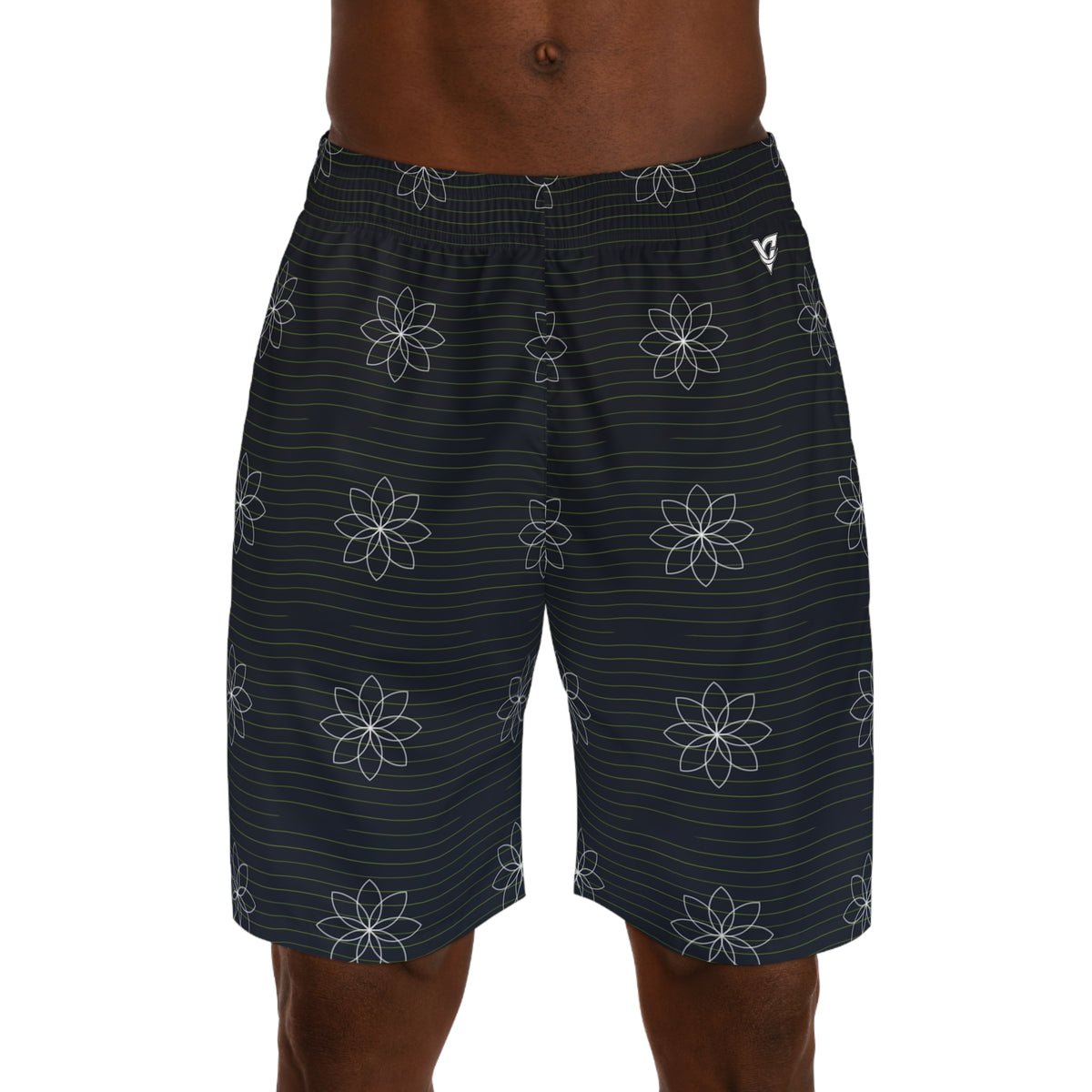 Yoga Volt Night Flow Lotus Men's Athletic Shorts with Pockets