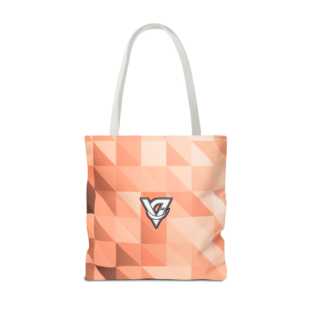 Peach Low-Poly Tote Bag — All-Over Print Gym & Everyday Tote
