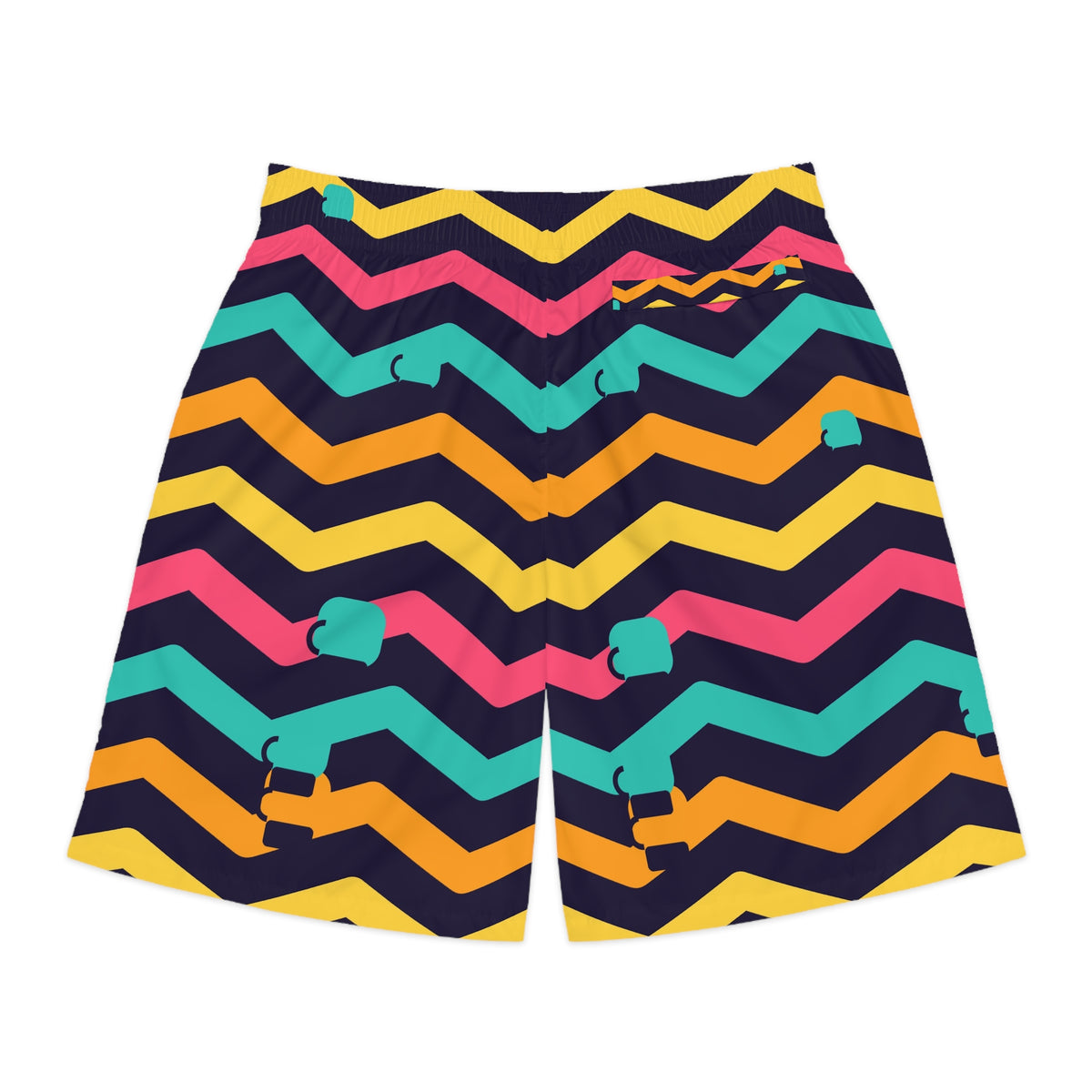 Combat Sports Electric Mango Chevron Rush Men's Athletic Shorts with Pockets
