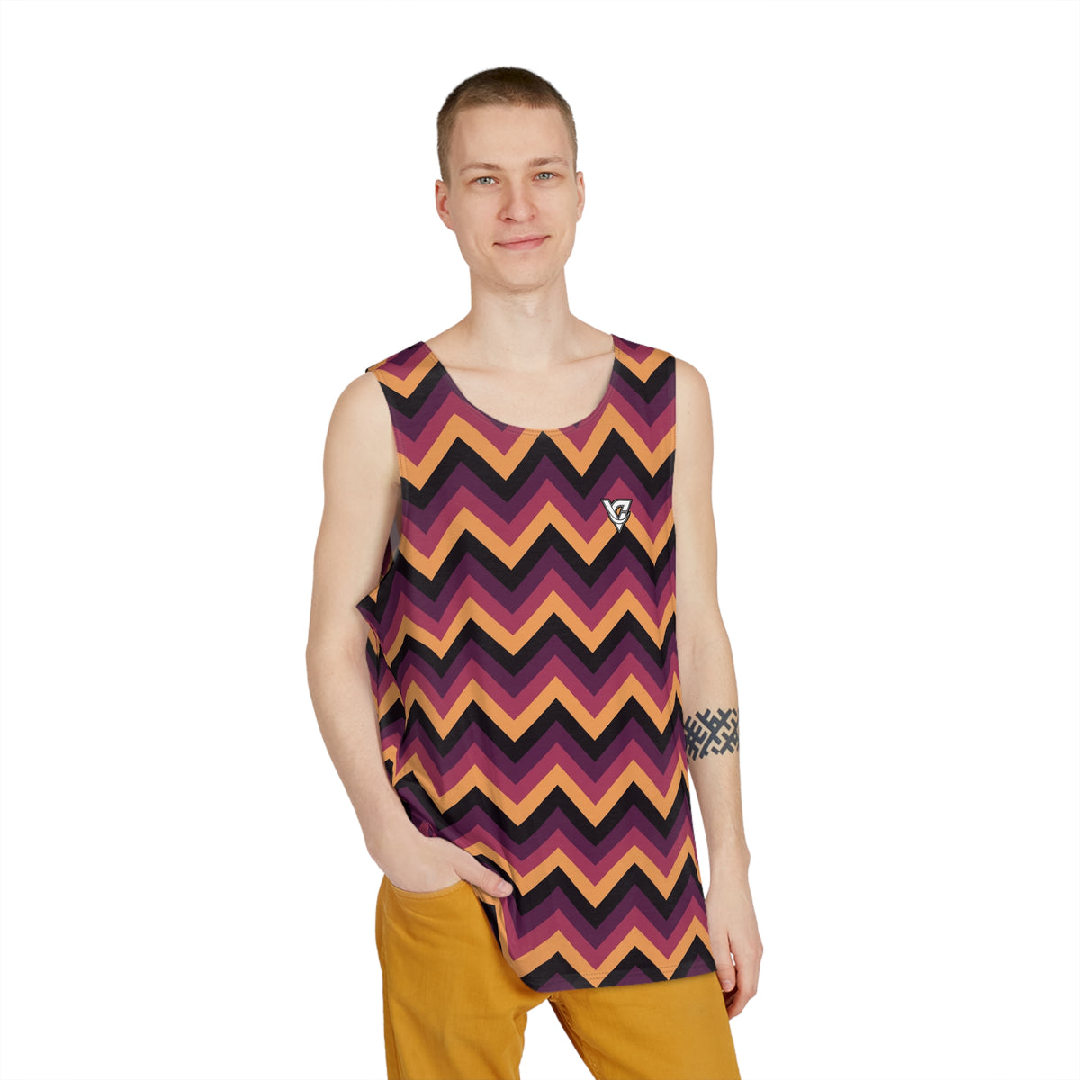 Plum Spice Chevron Men's Athletic Tank