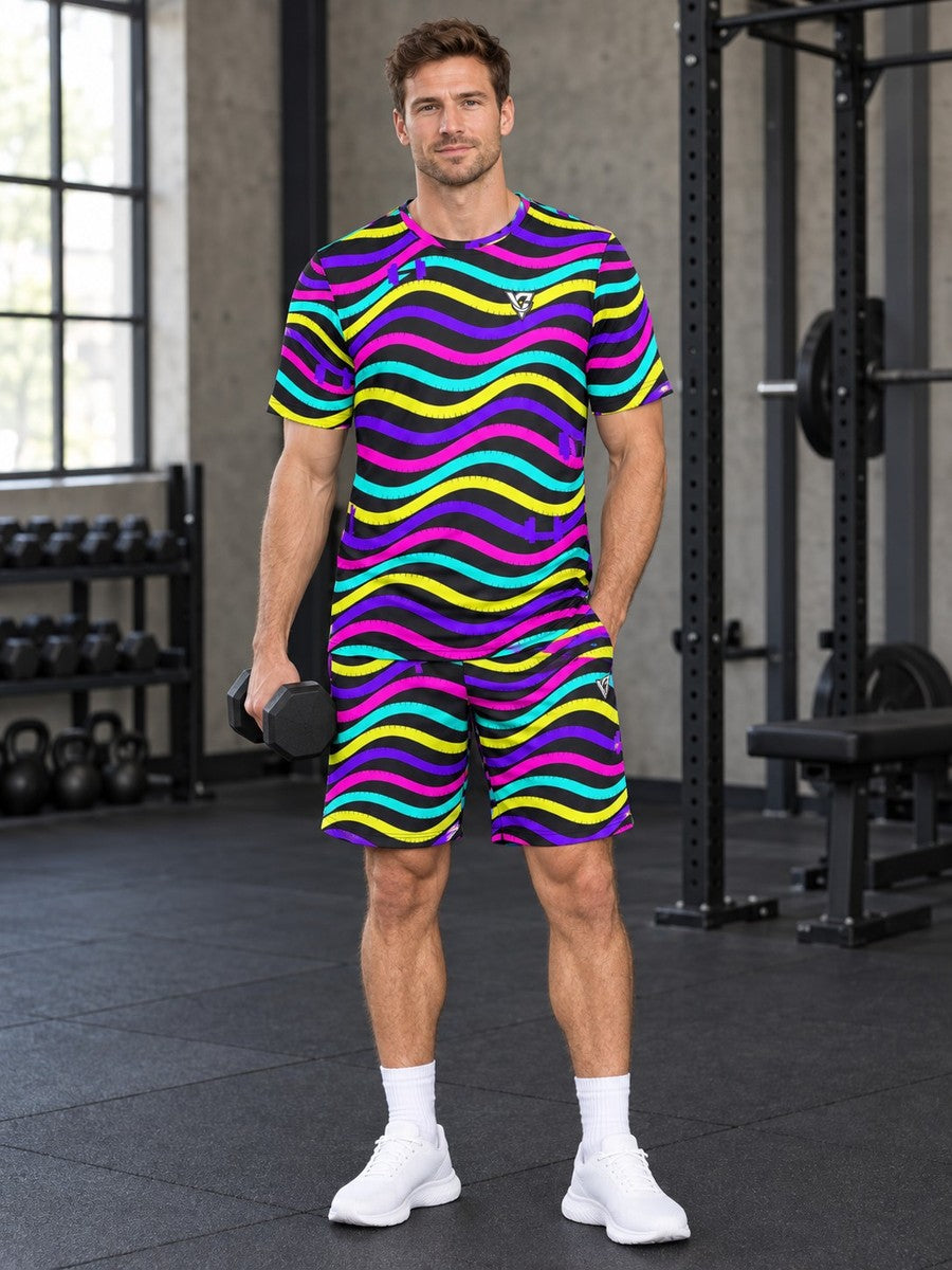 Training & Gym Midnight Neon Wave Rider Men's Sports Jersey - front view