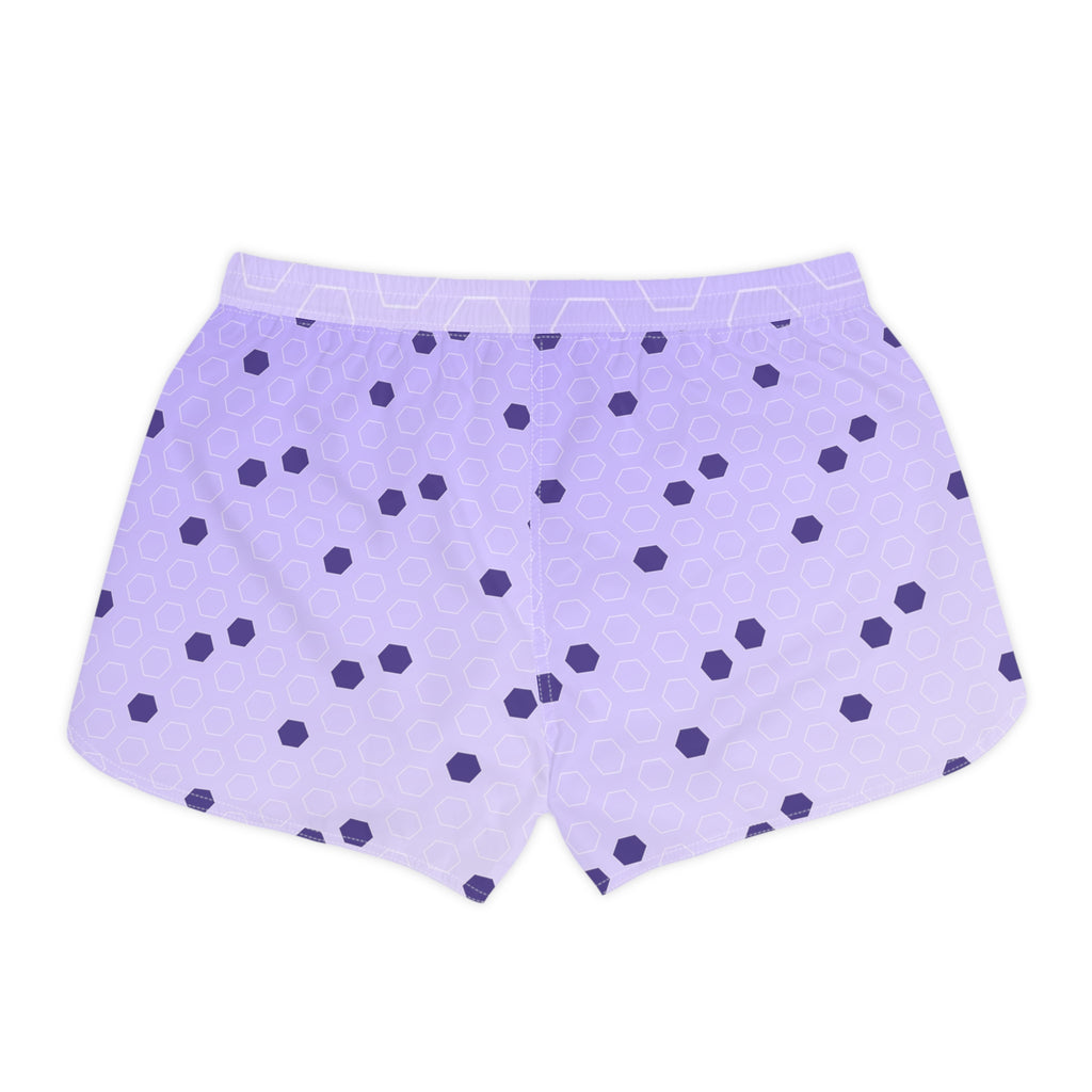 Soccer Lavender Mist Hex Pitch Women's Athletic Shorts with Pockets