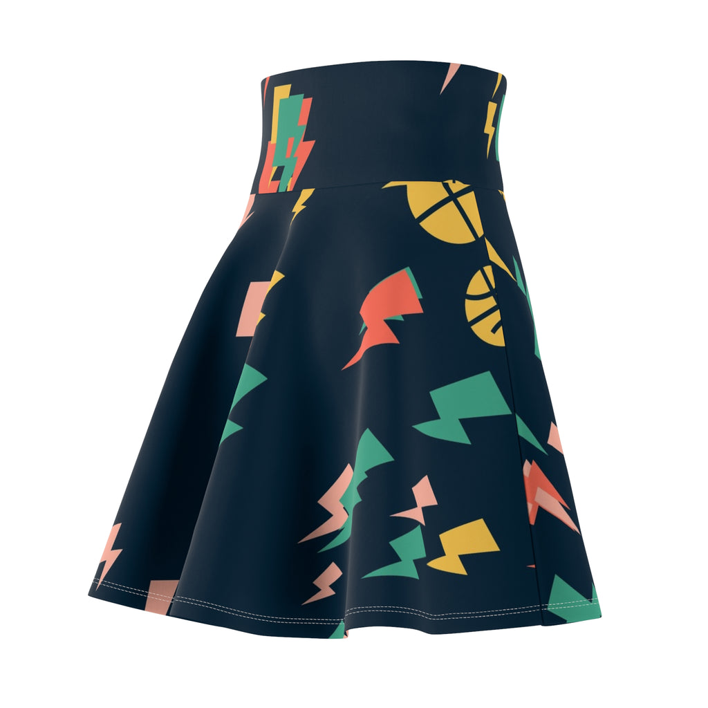 Basketball Coral Reef Bolt Strike Women's Athletic Skater Skirt