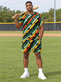 Baseball & Softball Jungle Juice Stripe Surge Men's Athletic Shorts with Pockets - front view