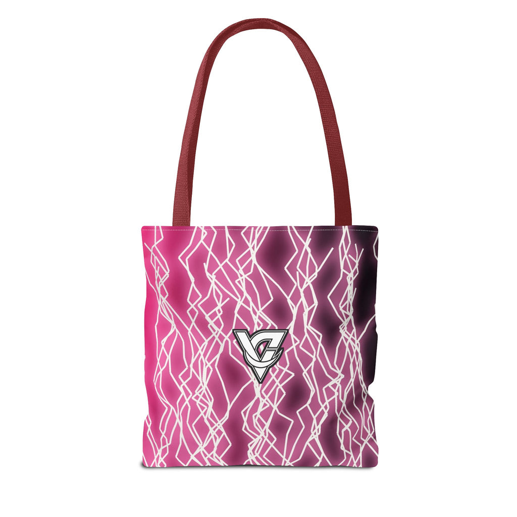 Hot Pink Lightning Tote Bag — All-Over Print Gym & Everyday Tote