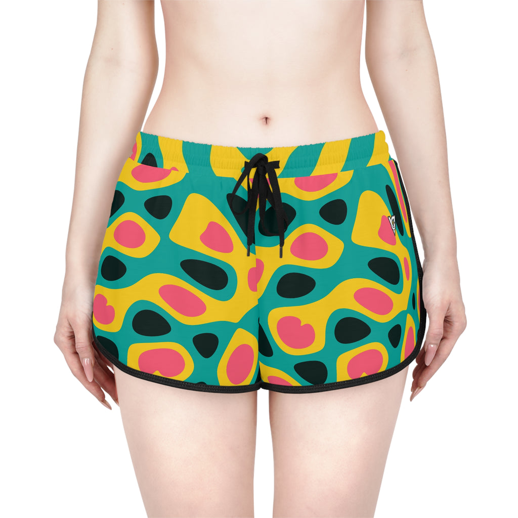 Women's Tropic Ripple Relaxed Shorts — All-Over Print Running & Workout Shorts