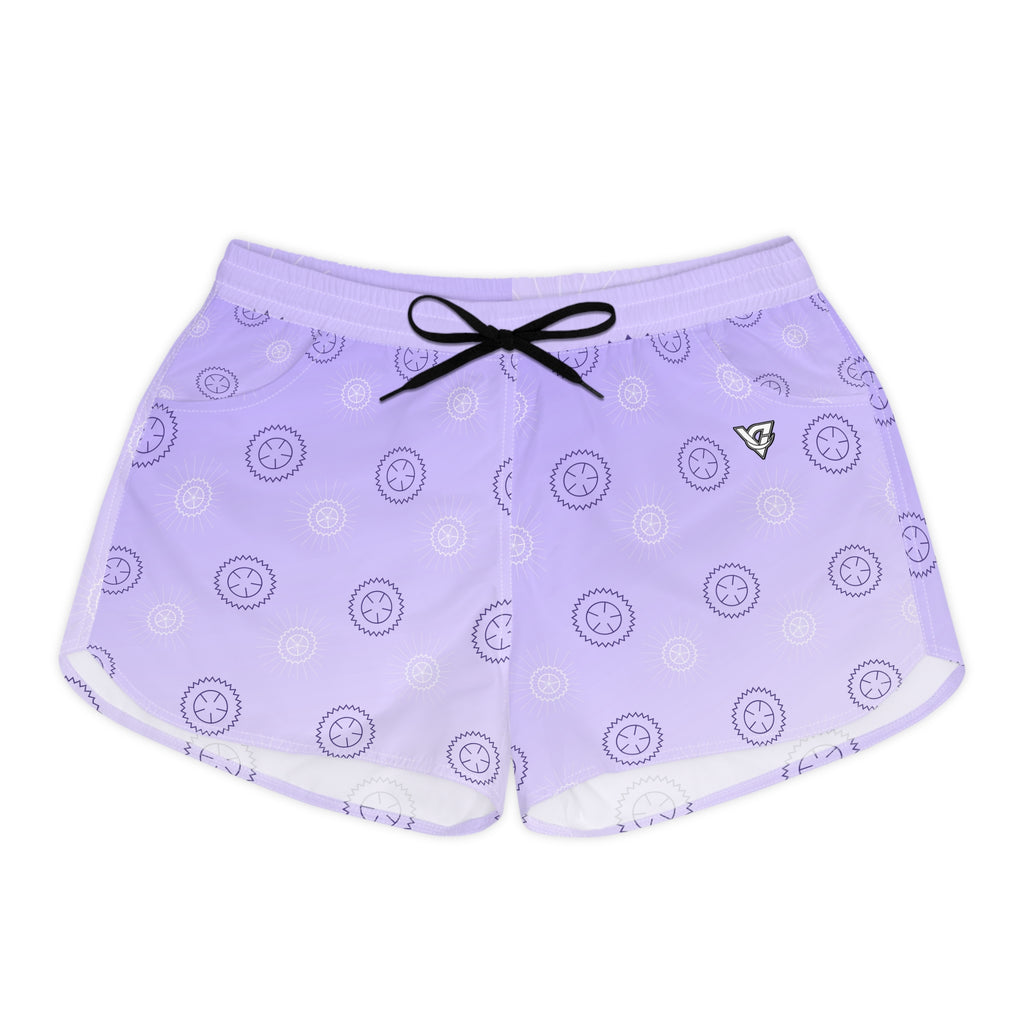 Cycling Lavender Mist Chainring Women's Athletic Shorts with Pockets