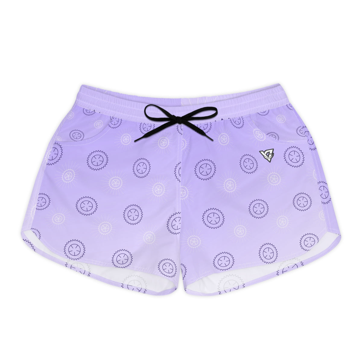 Cycling Lavender Mist Chainring Women's Athletic Shorts with Pockets