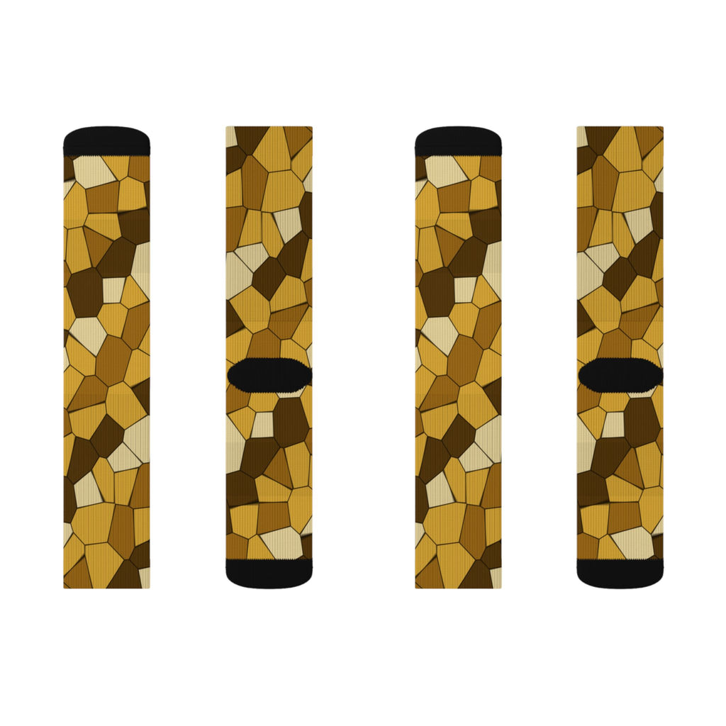 Harvest Gold Mosaic Athletic Crew Socks