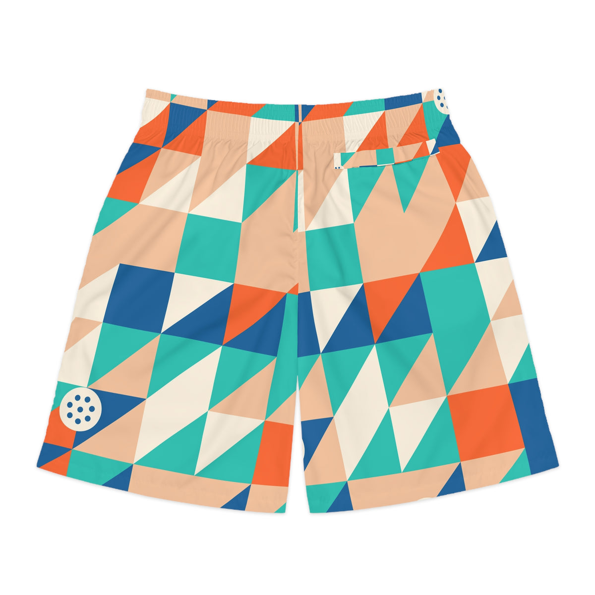Pickleball Papaya Splash Prism Block Men's Athletic Shorts with Pockets