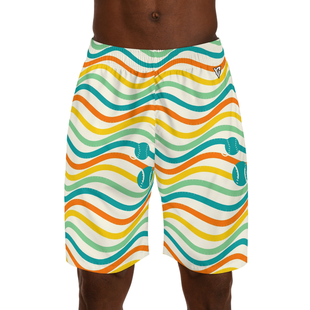 Baseball & Softball Citrus Pop Wave Rider Men's Athletic Shorts with Pockets