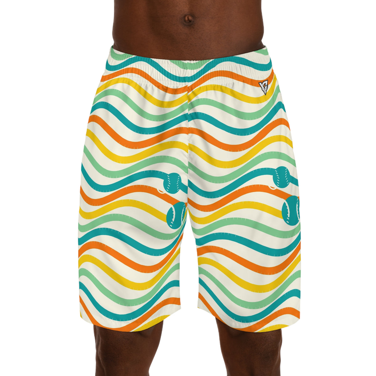 Baseball & Softball Citrus Pop Wave Rider Men's Athletic Shorts with Pockets