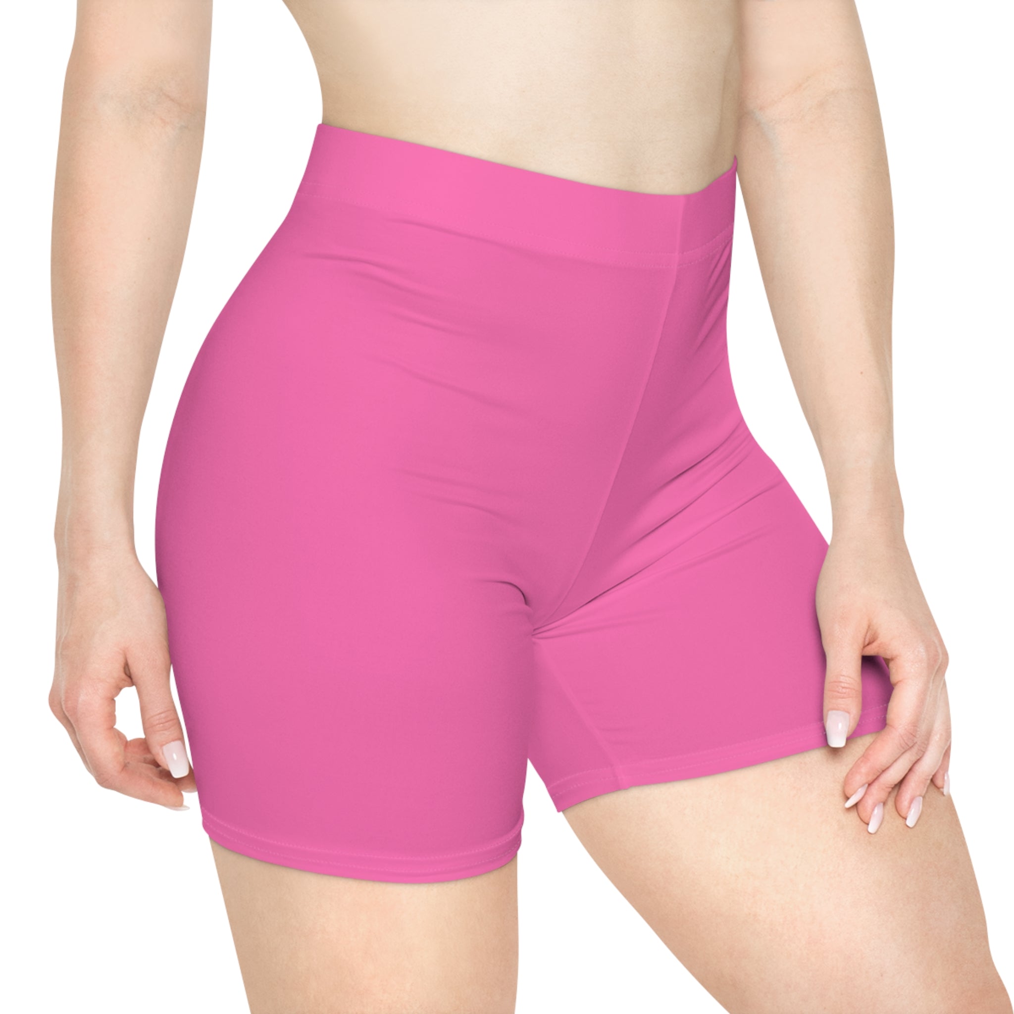Pink Women's Biker Shorts — High-Waist Activewear Cycling & Workout Shorts