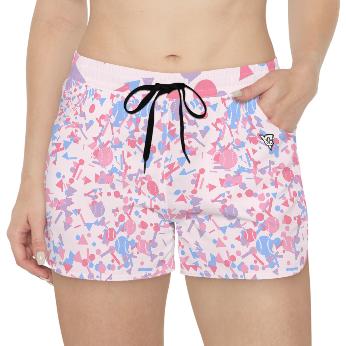 Baseball & Softball Cotton Candy Confetti Pop Women's Athletic Shorts with Pockets