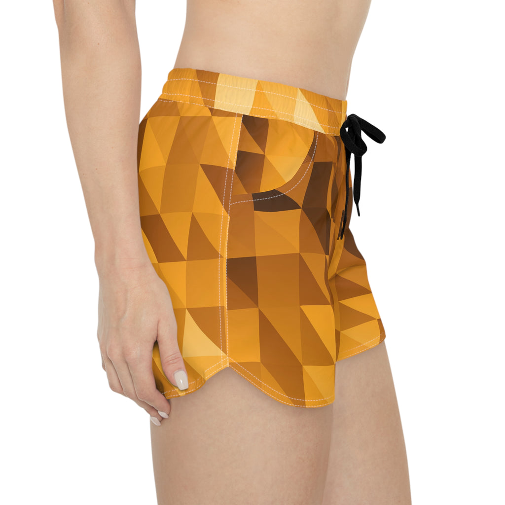 Women's Multipurpose Athletic Shorts with Pockets | Amber Low-Poly