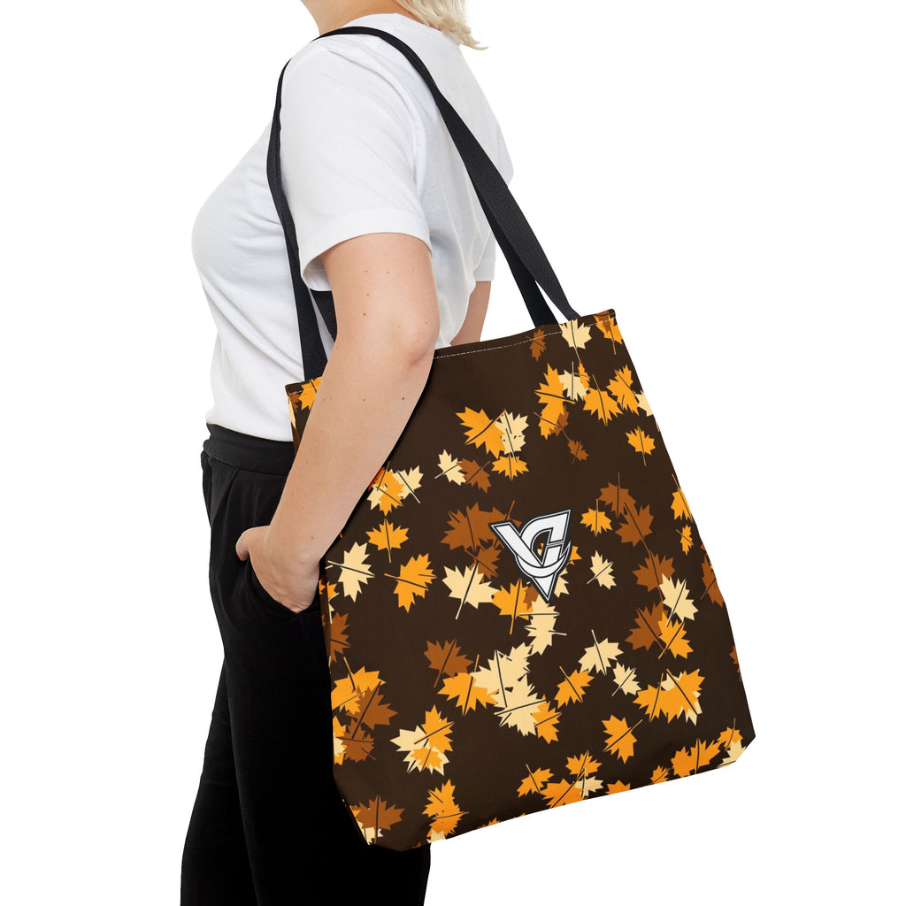 Amber Falling Leaves Tote Bag — All-Over Print Gym & Everyday Tote