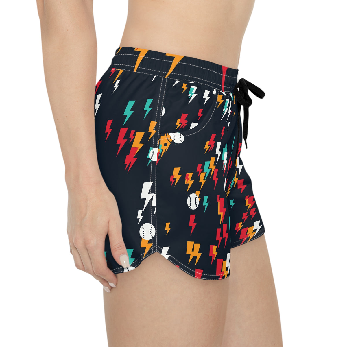 Baseball & Softball Aqua Volt Bolt Strike Women's Athletic Shorts with Pockets