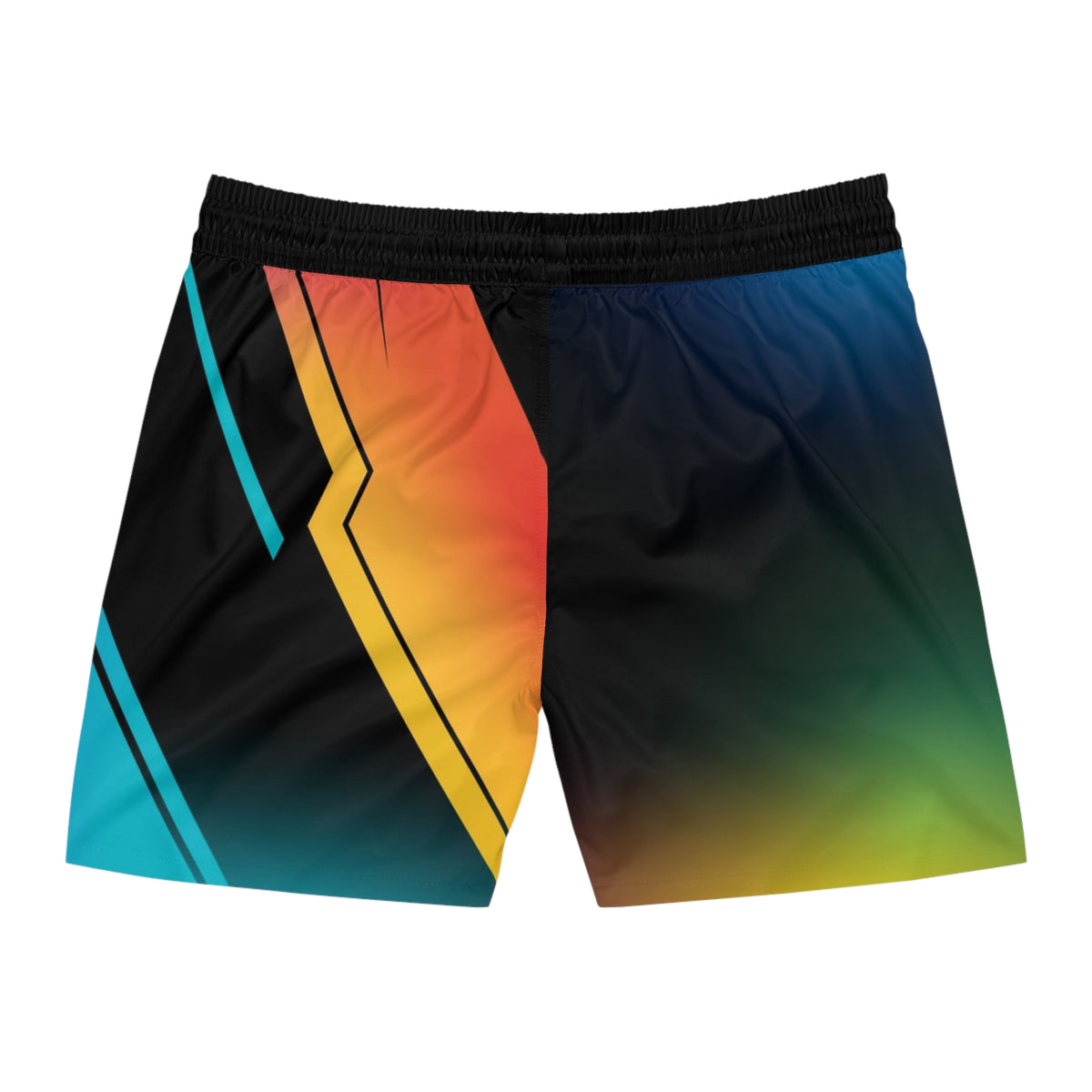 Men's Abstract Neon Gradient Jogger Athletic Shorts – No Pockets