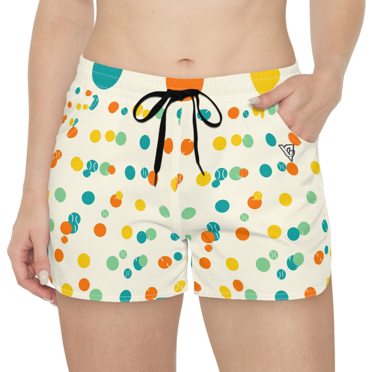 Tennis Citrus Pop Icon Storm Women's Athletic Shorts with Pockets