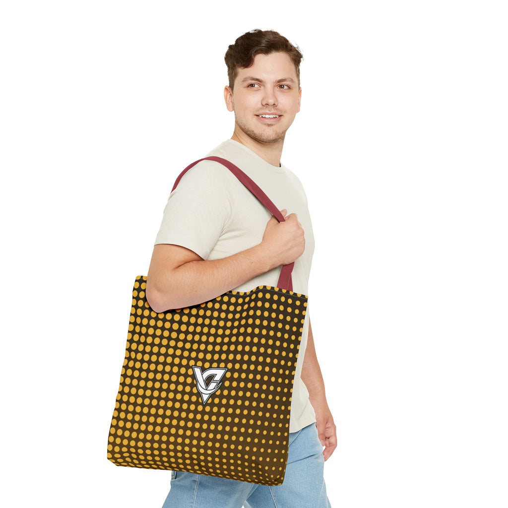 Harvest Gold Halftone Tote Bag — All-Over Print Gym & Everyday Tote